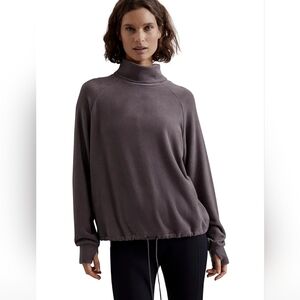 Nwt varley xs Portland high neck taupe/grey turtleneck pullover sweater